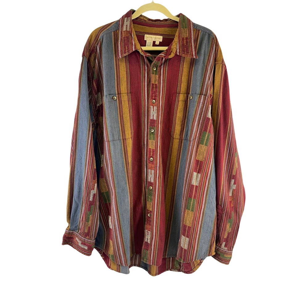 The Territory Ahead Button Down Shirt Multicolor Southwestern Cotton Mens XXL